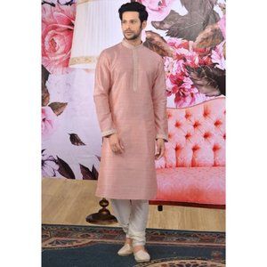Embroidered Silk Kurta Set
